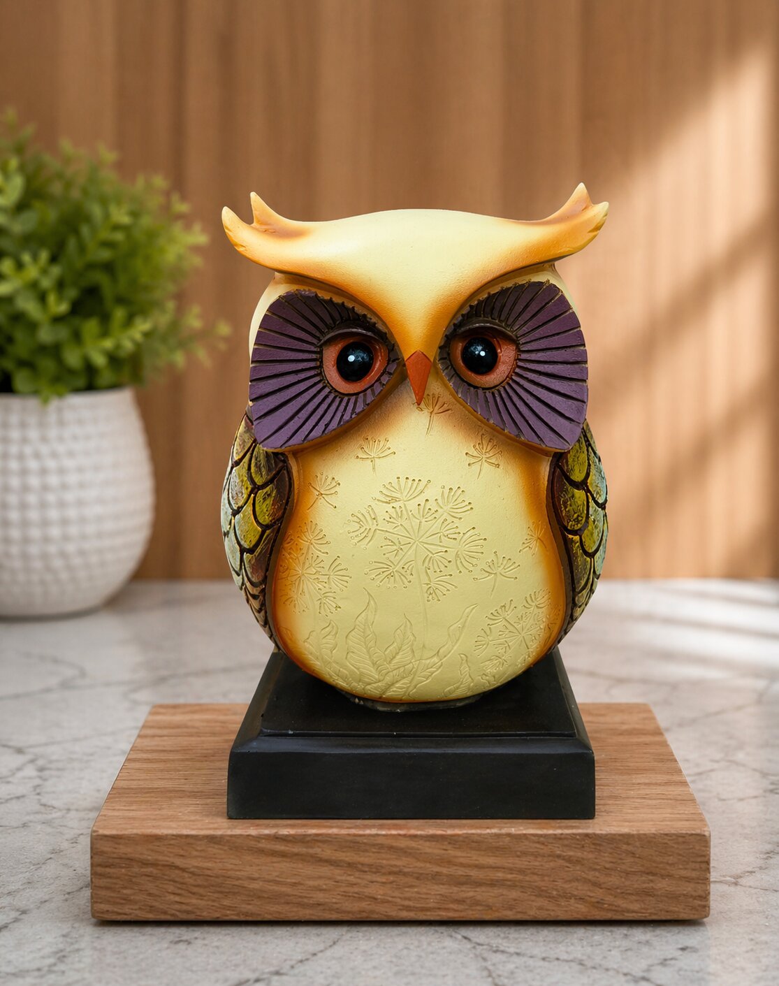 Gift Mantra Handicraft resin statue shown in a realistic home interior setting