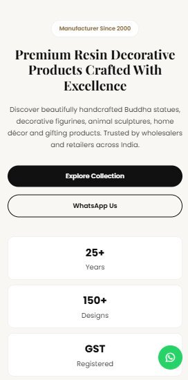 Gift Mantra Handicraft website homepage, mobile view